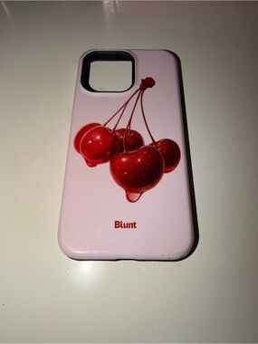 “Blunt” brand Pink Cherry Graphic Phone Case fits iPhone 15 Pro Max cherries